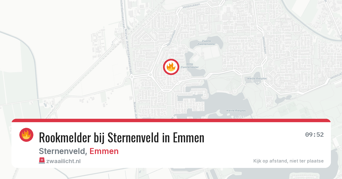 Rookmelder bij Sternenveld in Emmen — 16 jun 2026
