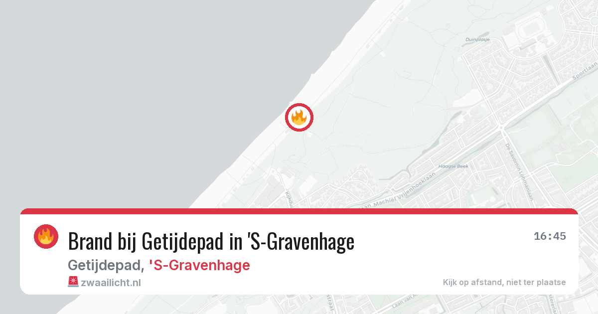 Brand bij Getijdepad in 'S-Gravenhage — 24 jun 2026