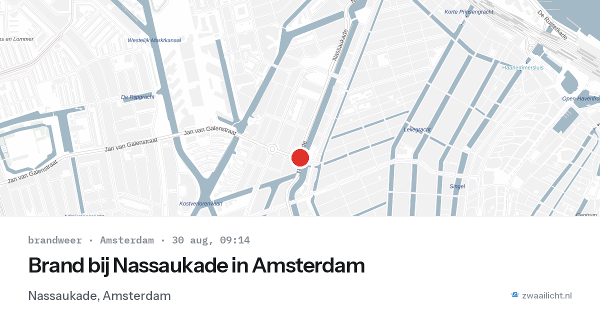 Brand bij Nassaukade in Amsterdam — 30 aug 2026
