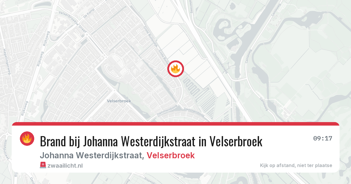 Brand bij Johanna Westerdijkstraat in Velserbroek — 2 jul 2026