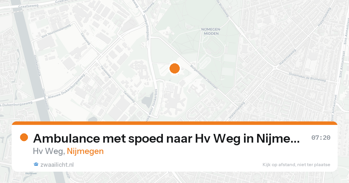 Ambulance met spoed naar Hv Weg in Nijmegen — 22 jun 2026