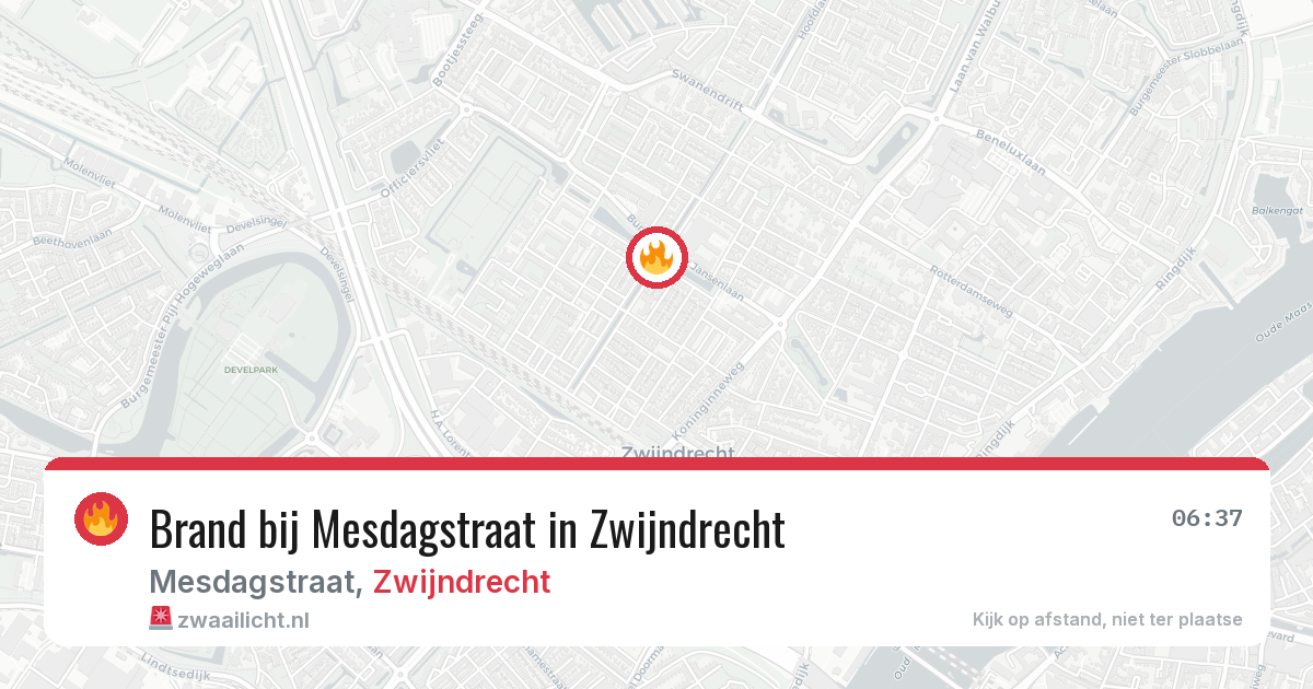 Brand bij Mesdagstraat in Zwijndrecht — 6 mrt 2026