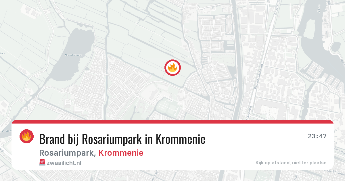 Brand bij Rosariumpark in Krommenie — 7 jun 2026