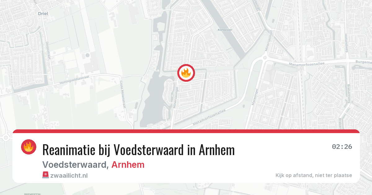 Reanimatie bij Voedsterwaard in Arnhem — 4 aug 2026
