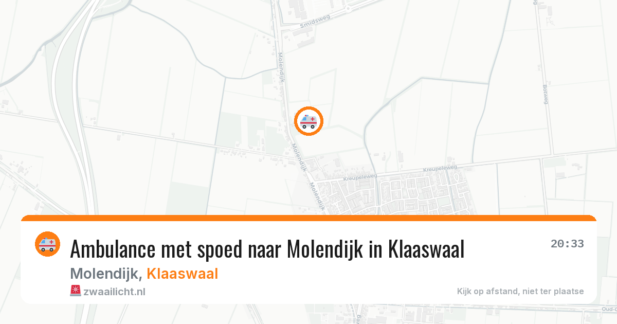 Ambulance met spoed naar Molendijk in Klaaswaal — 30 mrt 2026