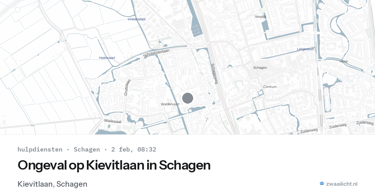 Ongeval op Kievitlaan in Schagen — 2 feb 2026