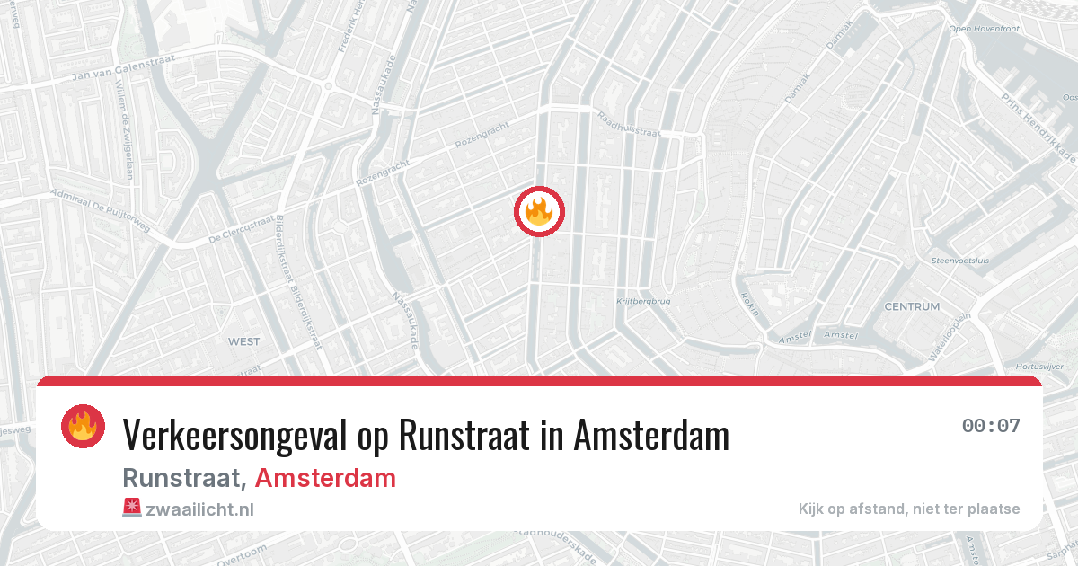 Verkeersongeval op Runstraat in Amsterdam — 11 jul 2026
