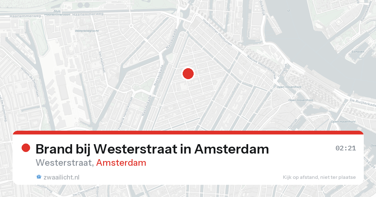 Brand bij Westerstraat in Amsterdam — 26 aug 2026