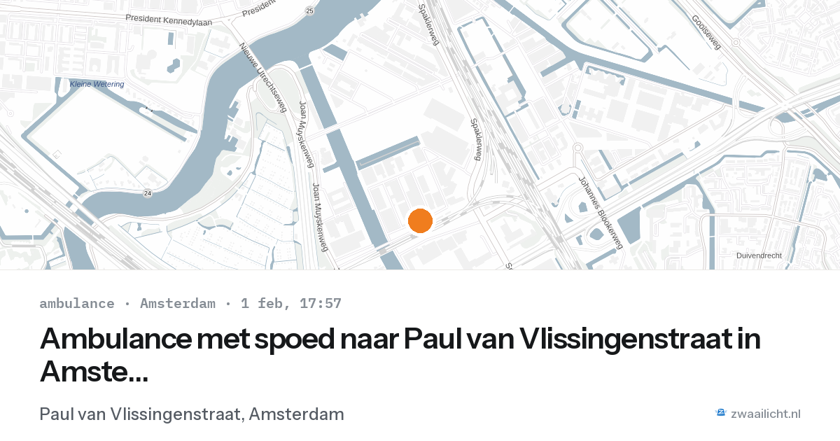Ambulance met spoed naar Paul van Vlissingenstraat in Amsterdam — 1 feb 2026