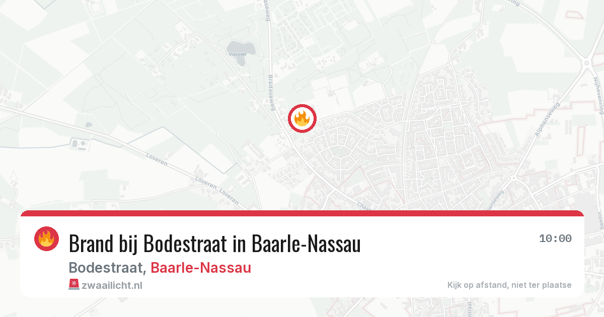 Brand bij Bodestraat in Baarle-Nassau — 10 aug 2026