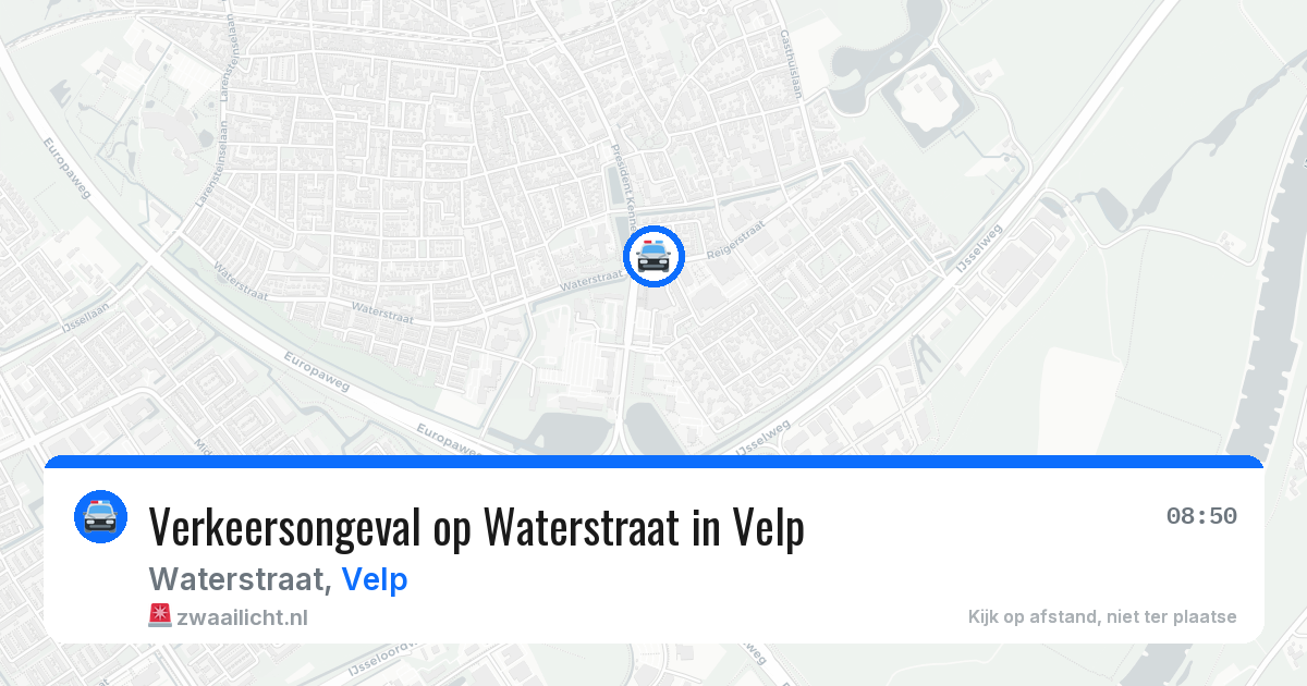 Verkeersongeval op Waterstraat in Velp — 25 jun 2026