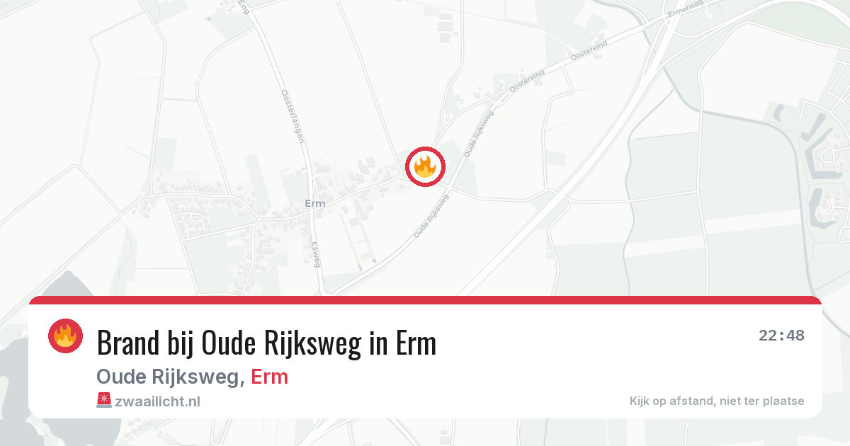 Brand bij Oude Rijksweg in Erm — 18 mrt 2026