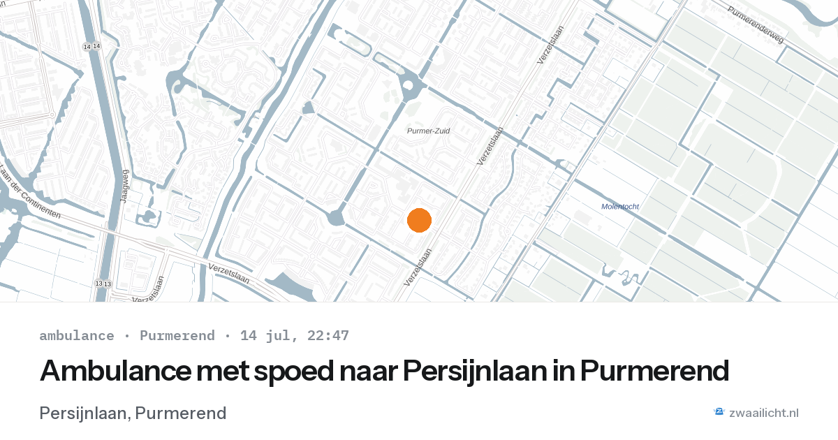 Ambulance met spoed naar Persijnlaan in Purmerend — 14 jul 2026