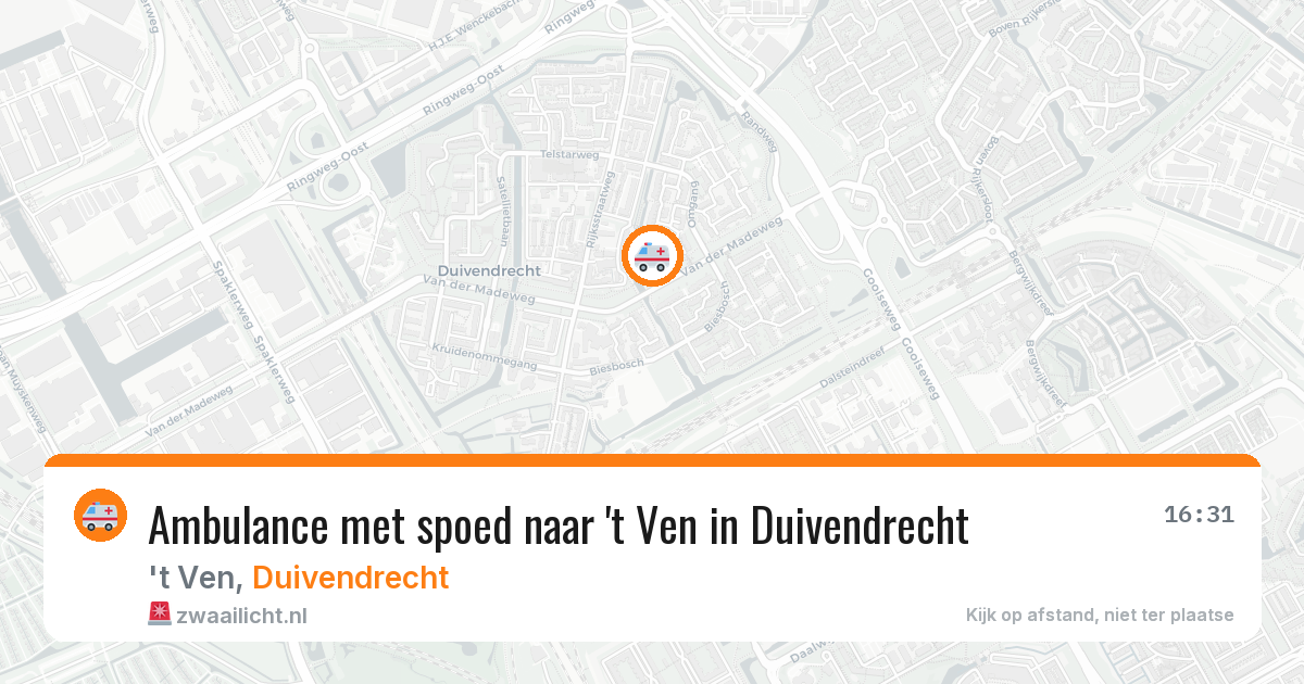 Ambulance met spoed naar 't Ven in Duivendrecht — 13 jun 2026