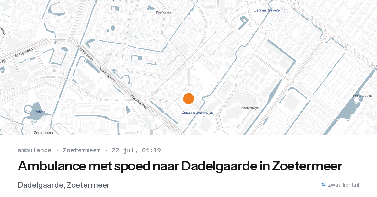 Ambulance met spoed naar Dadelgaarde in Zoetermeer — 21 jul 2026