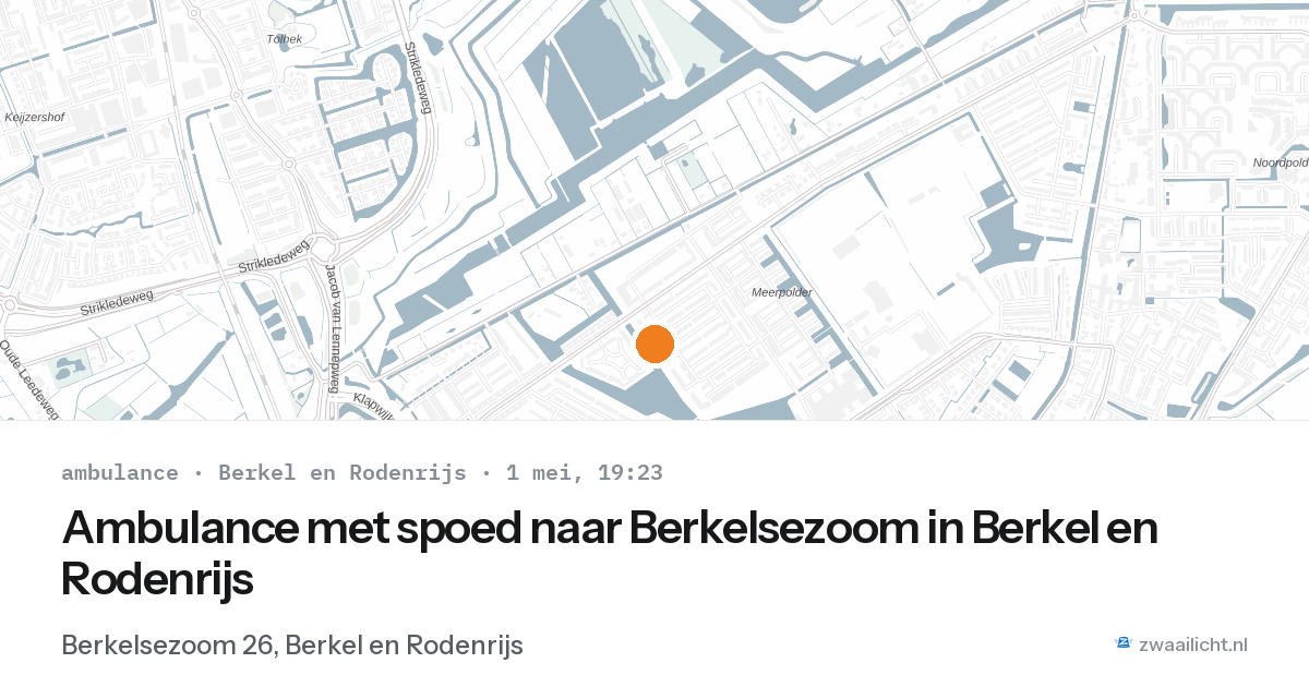 Ambulance met spoed naar Berkelsezoom in Berkel en Rodenrijs — 1 mei 2026