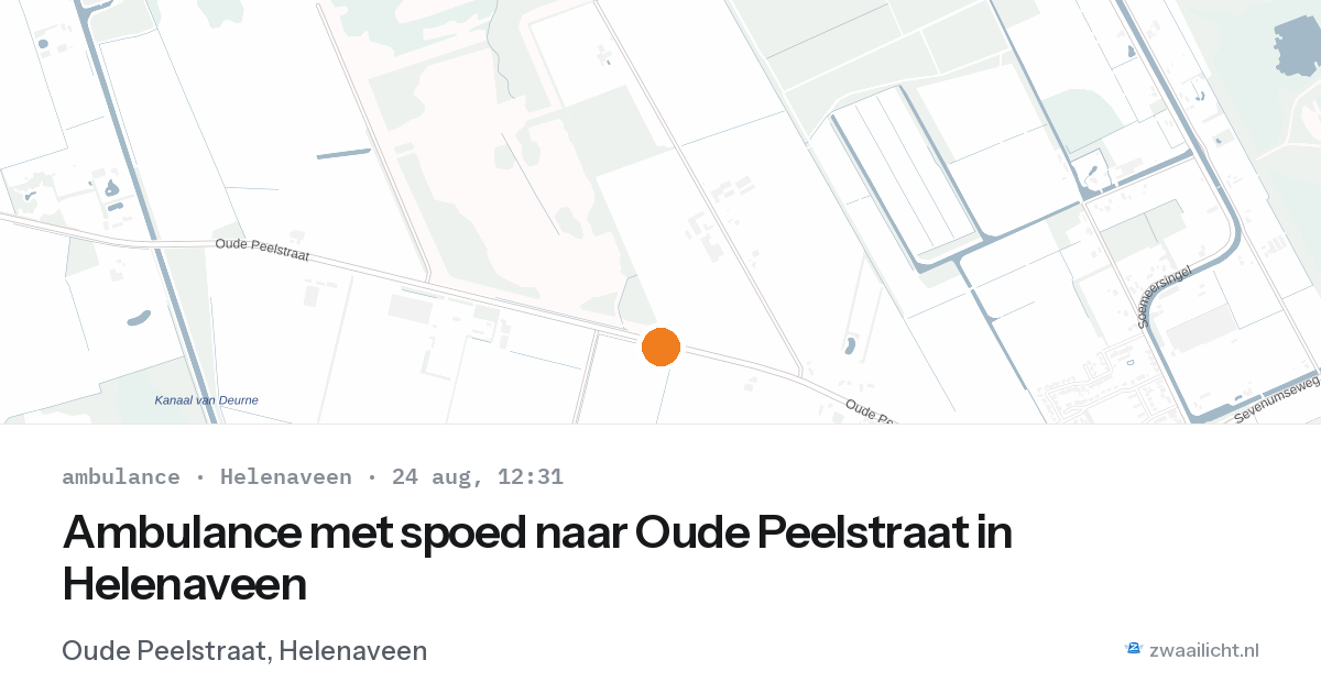 Ambulance met spoed naar Oude Peelstraat in Helenaveen — 24 aug 2026
