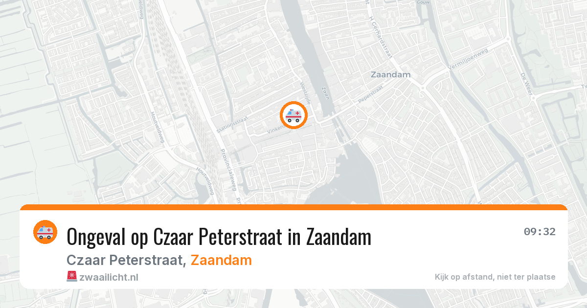 Ongeval op Czaar Peterstraat in Zaandam — 14 aug 2026