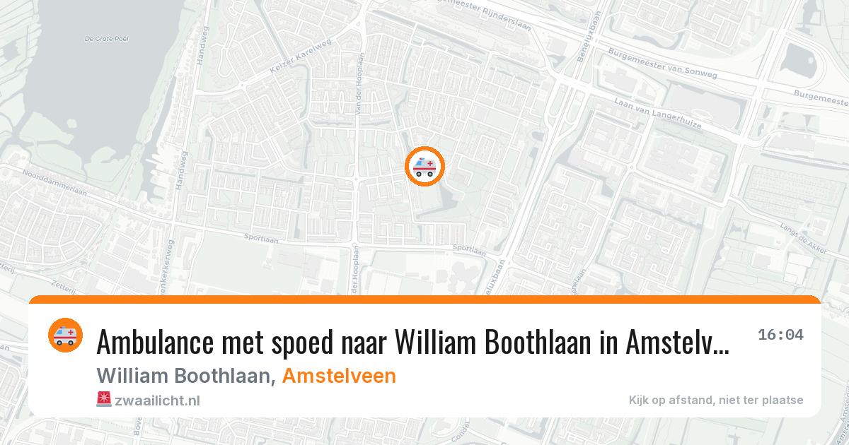 Ambulance met spoed naar William Boothlaan in Amstelveen — 12 aug 2026