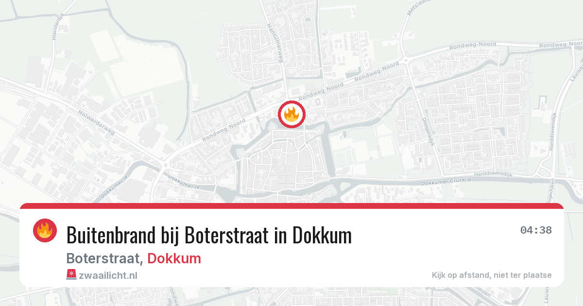 Buitenbrand bij Boterstraat in Dokkum — 21 jun 2026