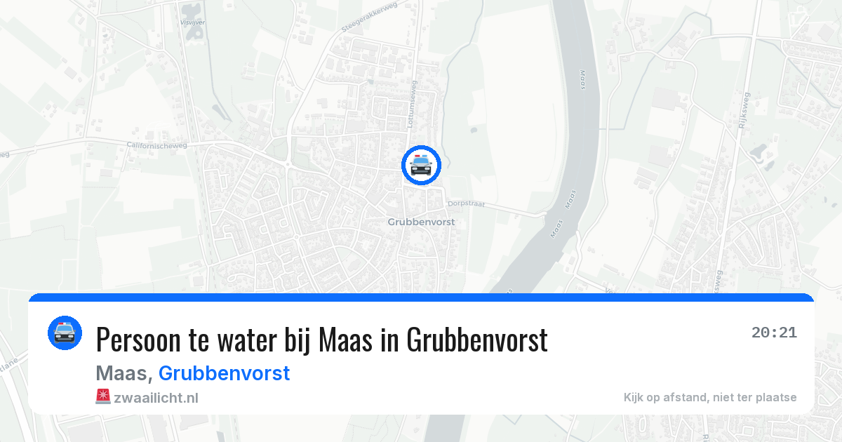 Persoon te water bij Maas in Grubbenvorst — 13 jul 2026