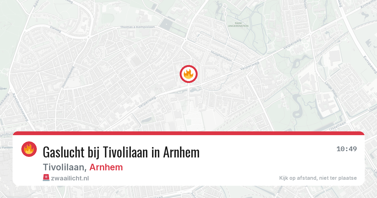 Gaslucht bij Tivolilaan in Arnhem — 3 aug 2026