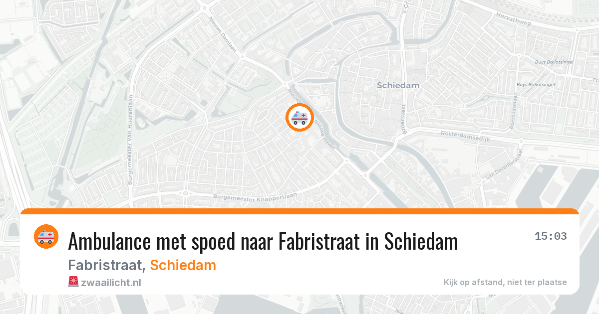 Ambulance met spoed naar Fabristraat in Schiedam — 10 jun 2026