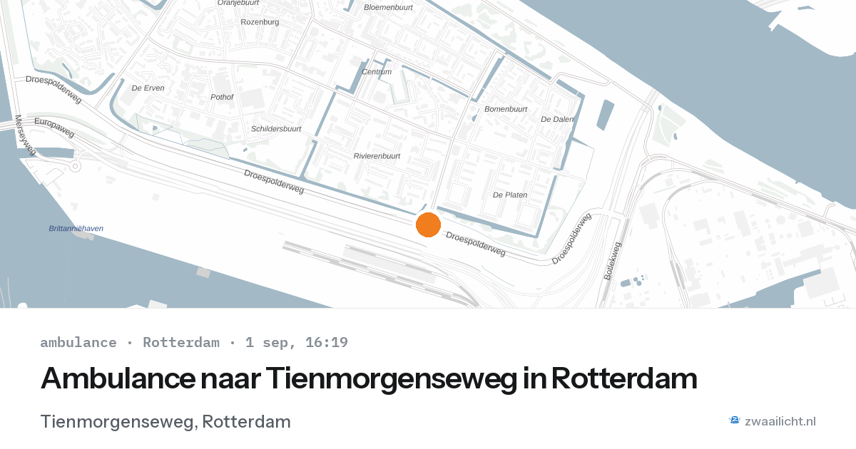 Ambulance naar Tienmorgenseweg in Rotterdam — 1 sep 2026