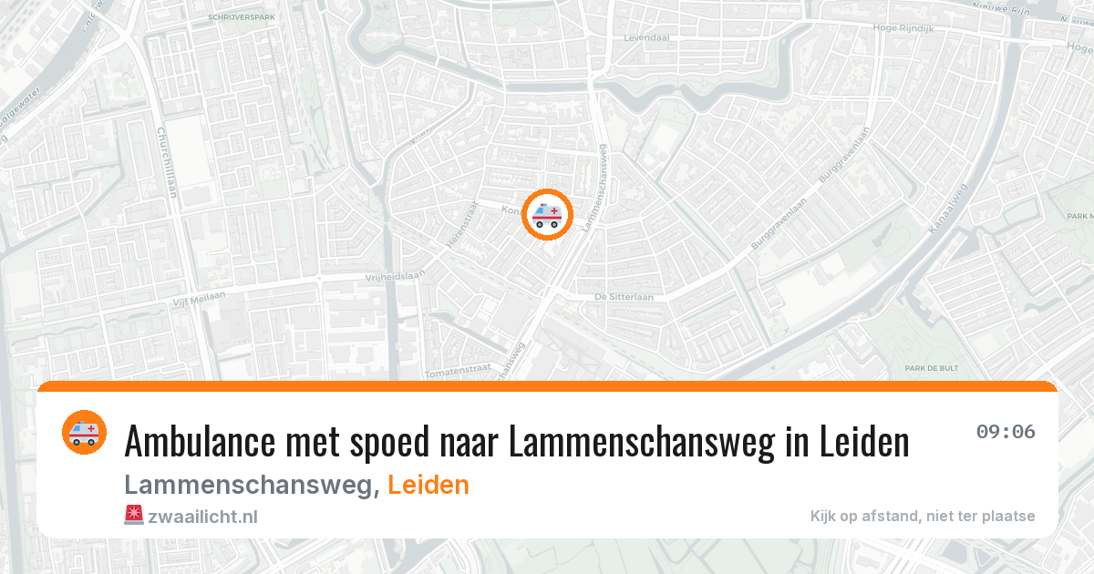 Ambulance met spoed naar Lammenschansweg in Leiden — 12 aug 2026