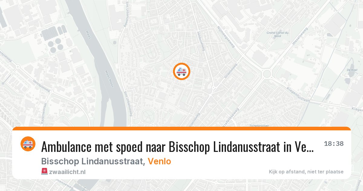 Ambulance met spoed naar Bisschop Lindanusstraat in Venlo — 20 jul 2026