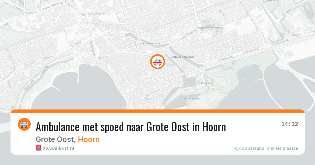 Ambulance met spoed naar Grote Oost in Hoorn — 9 aug 2026