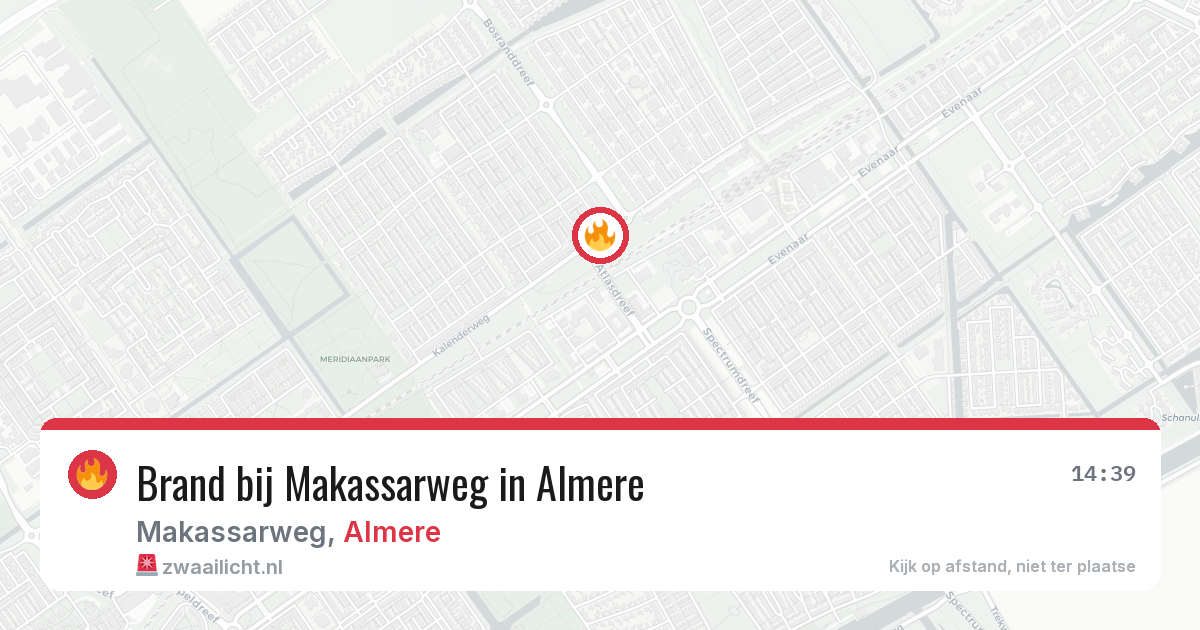 Brand bij Makassarweg in Almere — 12 aug 2026