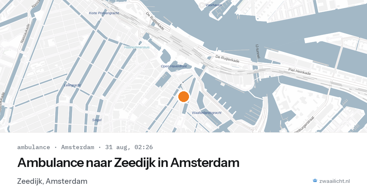 Ambulance naar Zeedijk in Amsterdam — 31 aug 2026