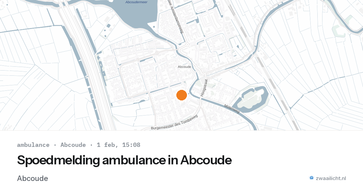 Spoedmelding ambulance in Abcoude — 1 feb 2026