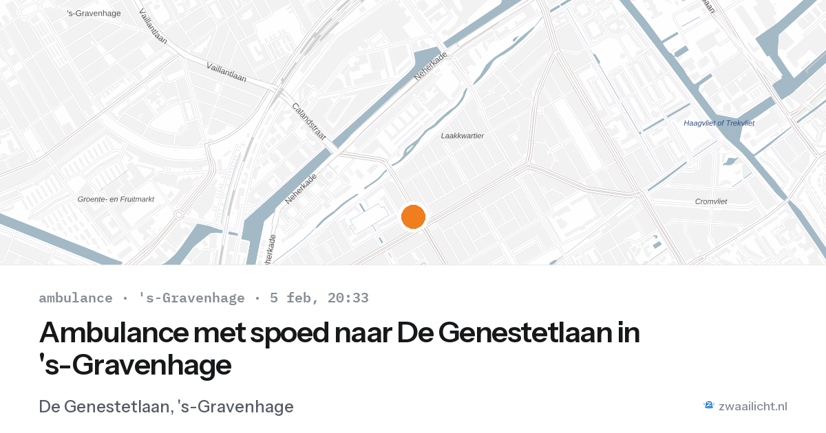 Ambulance met spoed naar De Genestetlaan in 's-Gravenhage — 5 feb 2026