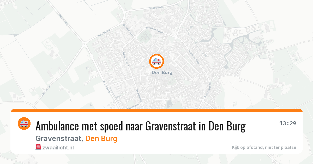 Ambulance met spoed naar Gravenstraat in Den Burg — 2 jun 2026