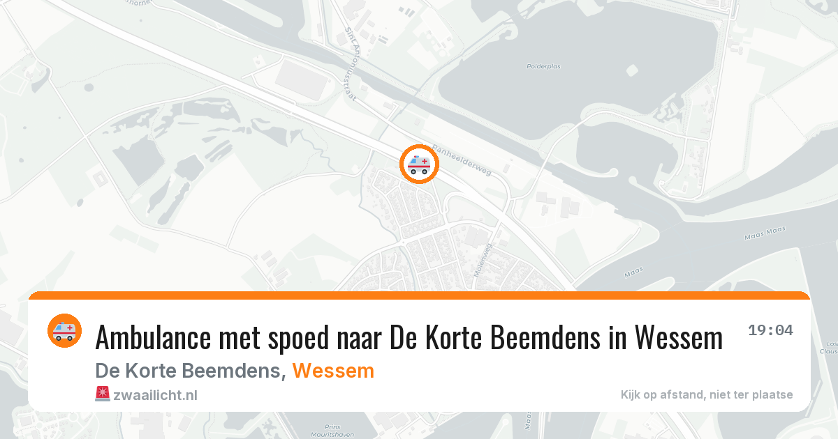 Ambulance met spoed naar De Korte Beemdens in Wessem — 2 jun 2026
