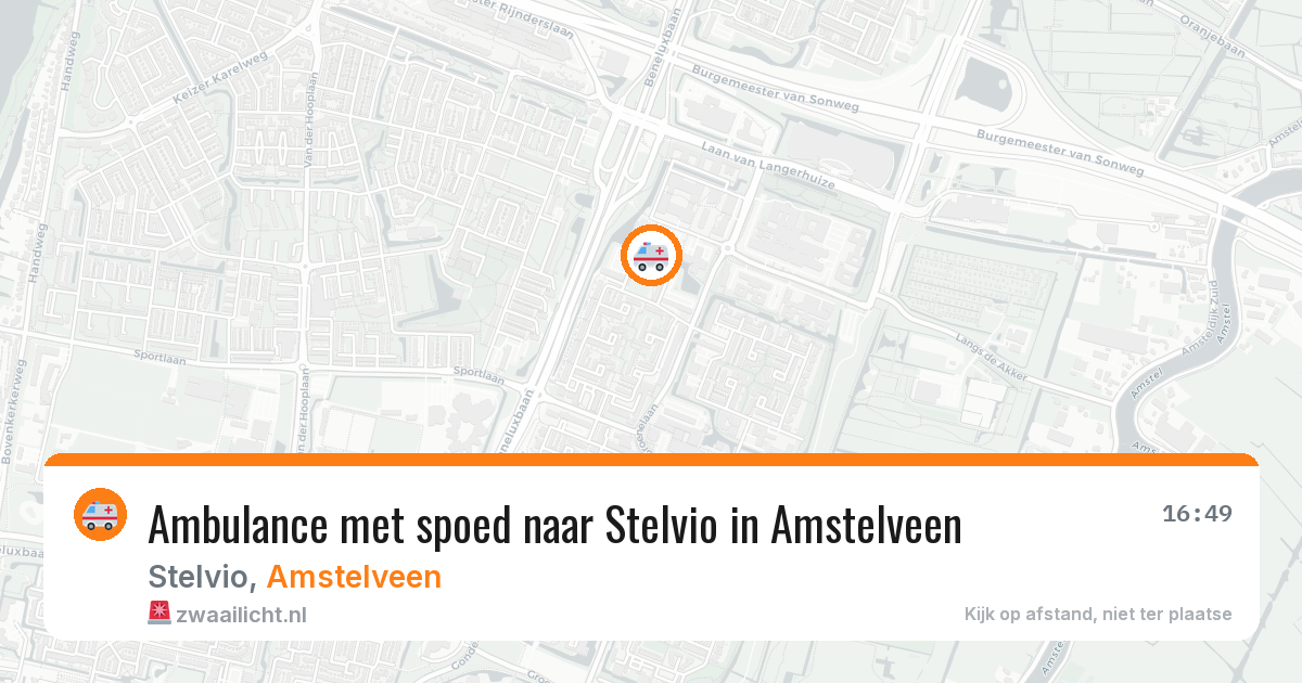 Ambulance met spoed naar Stelvio in Amstelveen — 8 aug 2026