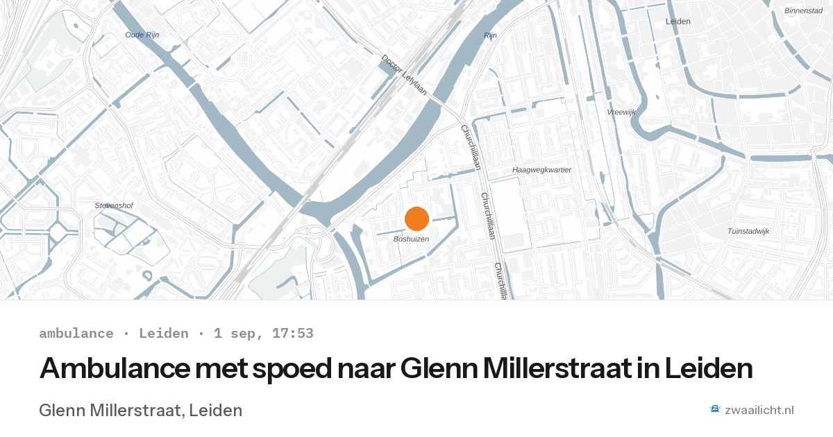 Ambulance met spoed naar Glenn Millerstraat in Leiden — 1 sep 2026