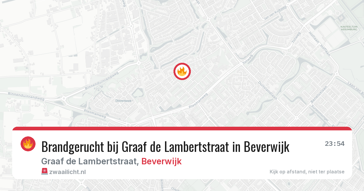 Brandgerucht bij Graaf de Lambertstraat in Beverwijk — 28 mei 2026