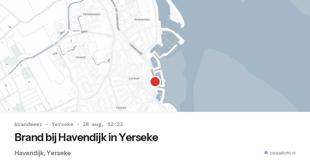 Brand bij Havendijk in Yerseke — 28 aug 2026