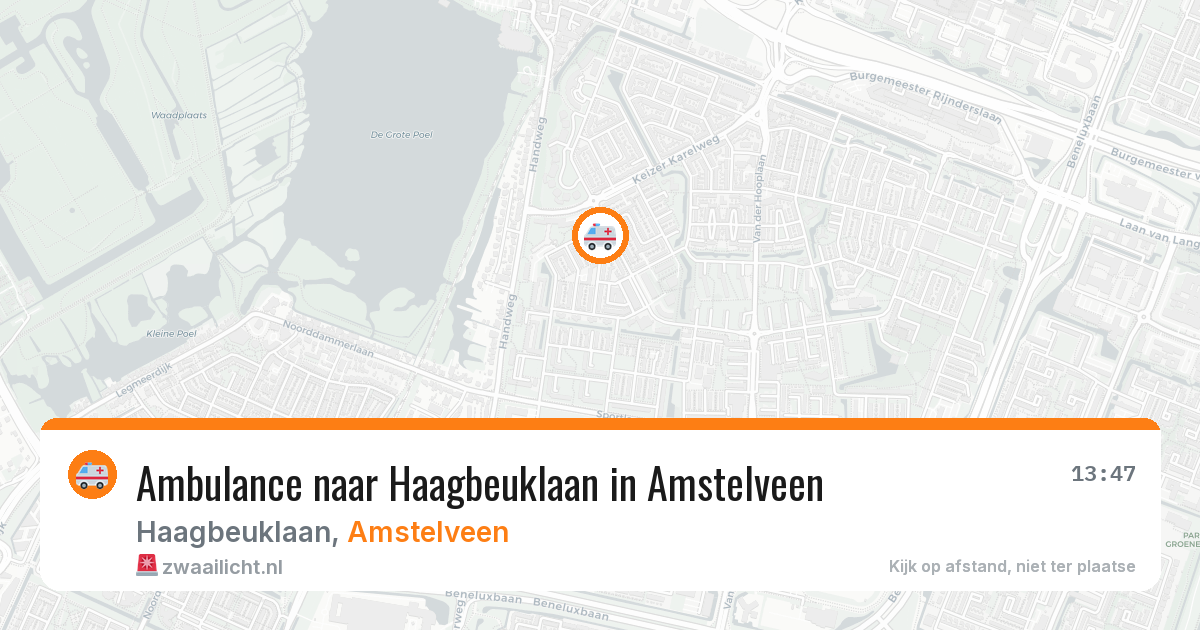 Ambulance naar Haagbeuklaan in Amstelveen — 26 jul 2026