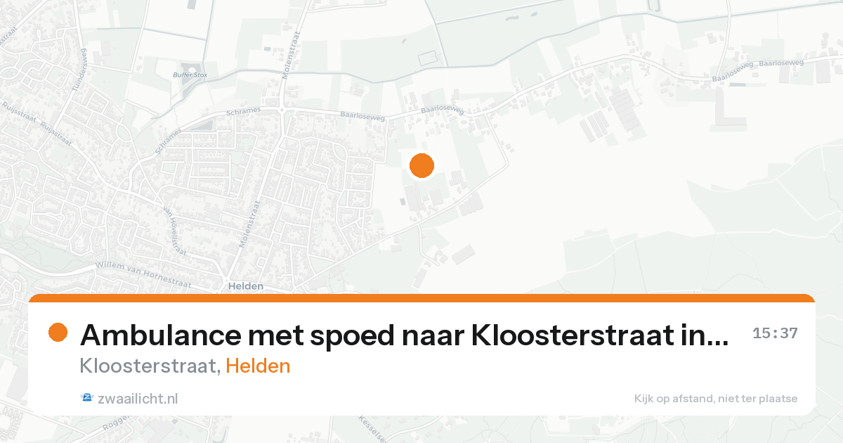Ambulance met spoed naar Kloosterstraat in Helden — 22 aug 2026