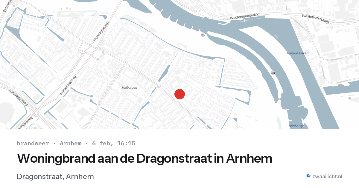 Woningbrand aan de Dragonstraat in Arnhem — 6 feb 2026