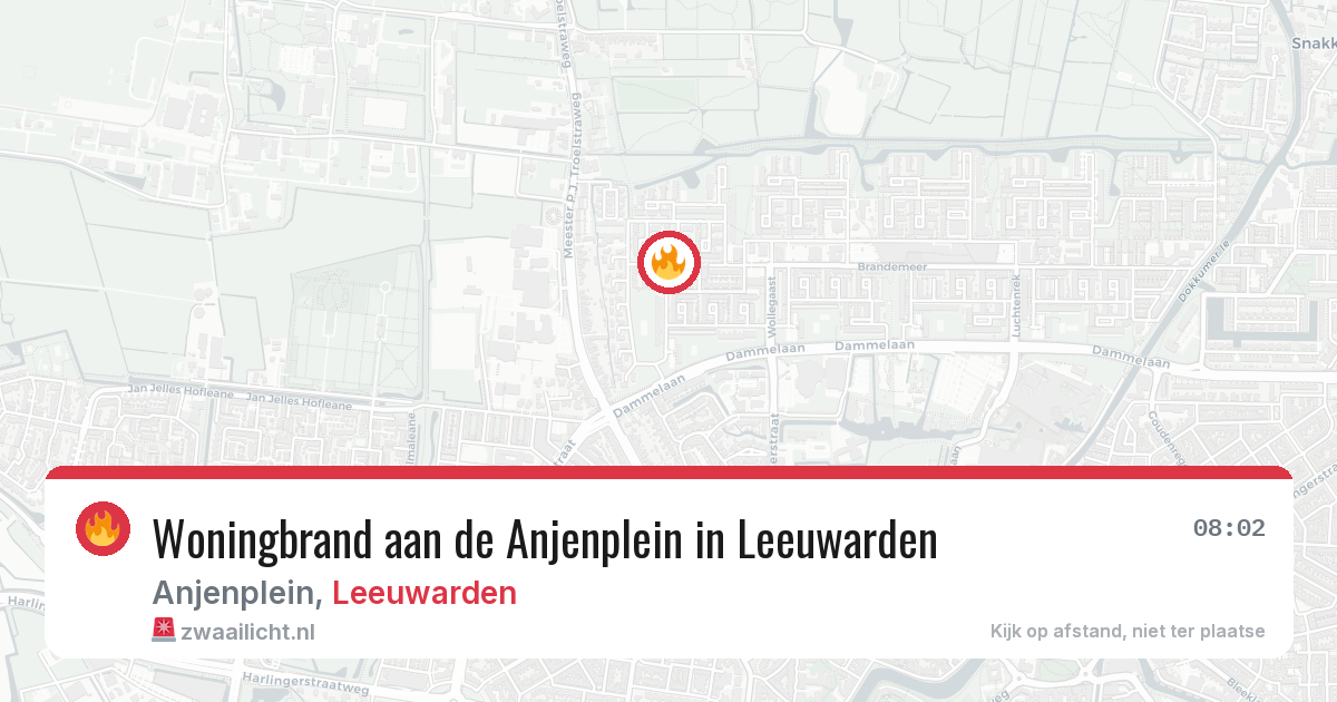 Woningbrand aan de Anjenplein in Leeuwarden — 7 apr 2026
