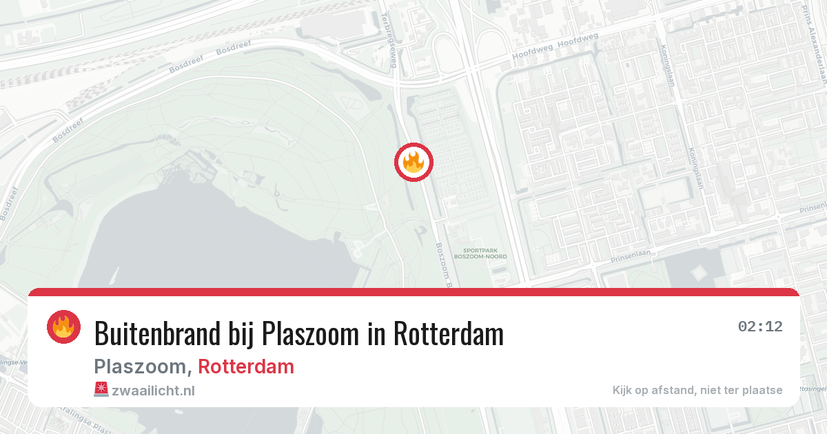 Buitenbrand bij Plaszoom in Rotterdam — 8 aug 2026