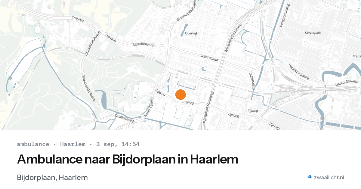 Ambulance naar Bijdorplaan in Haarlem — 3 sep 2026