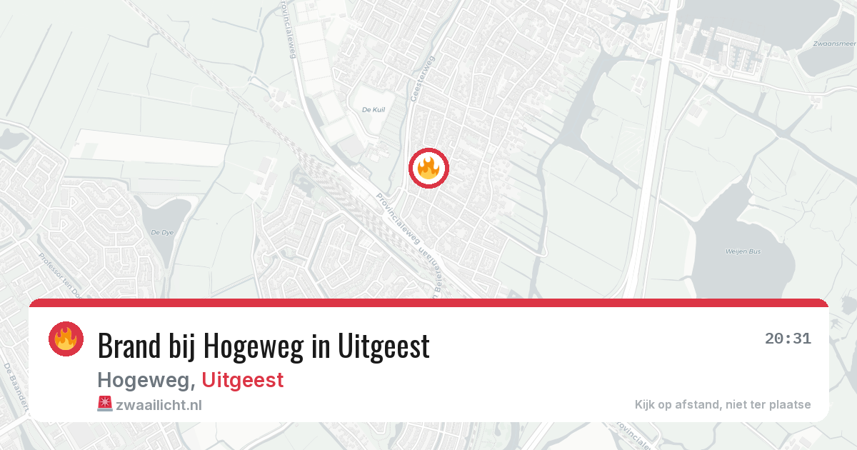 Brand bij Hogeweg in Uitgeest — 5 aug 2026