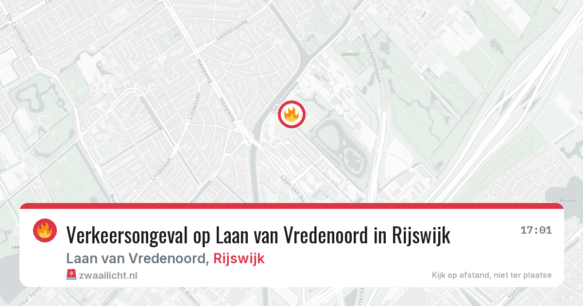 Verkeersongeval op Laan van Vredenoord in Rijswijk — 13 aug 2026