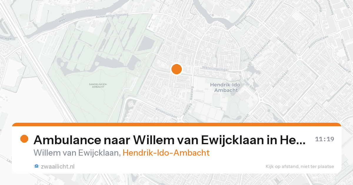 Ambulance naar Willem van Ewijcklaan in Hendrik-Ido-Ambacht — 22 aug 2026
